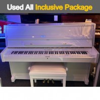 Used Waldstein Polished White 108 Upright Piano - All Inclusive Premium Package (SN:404731) Used Waldstein Polished White 108 Upright Piano - All Inclusive Premium Package (SN:404731)